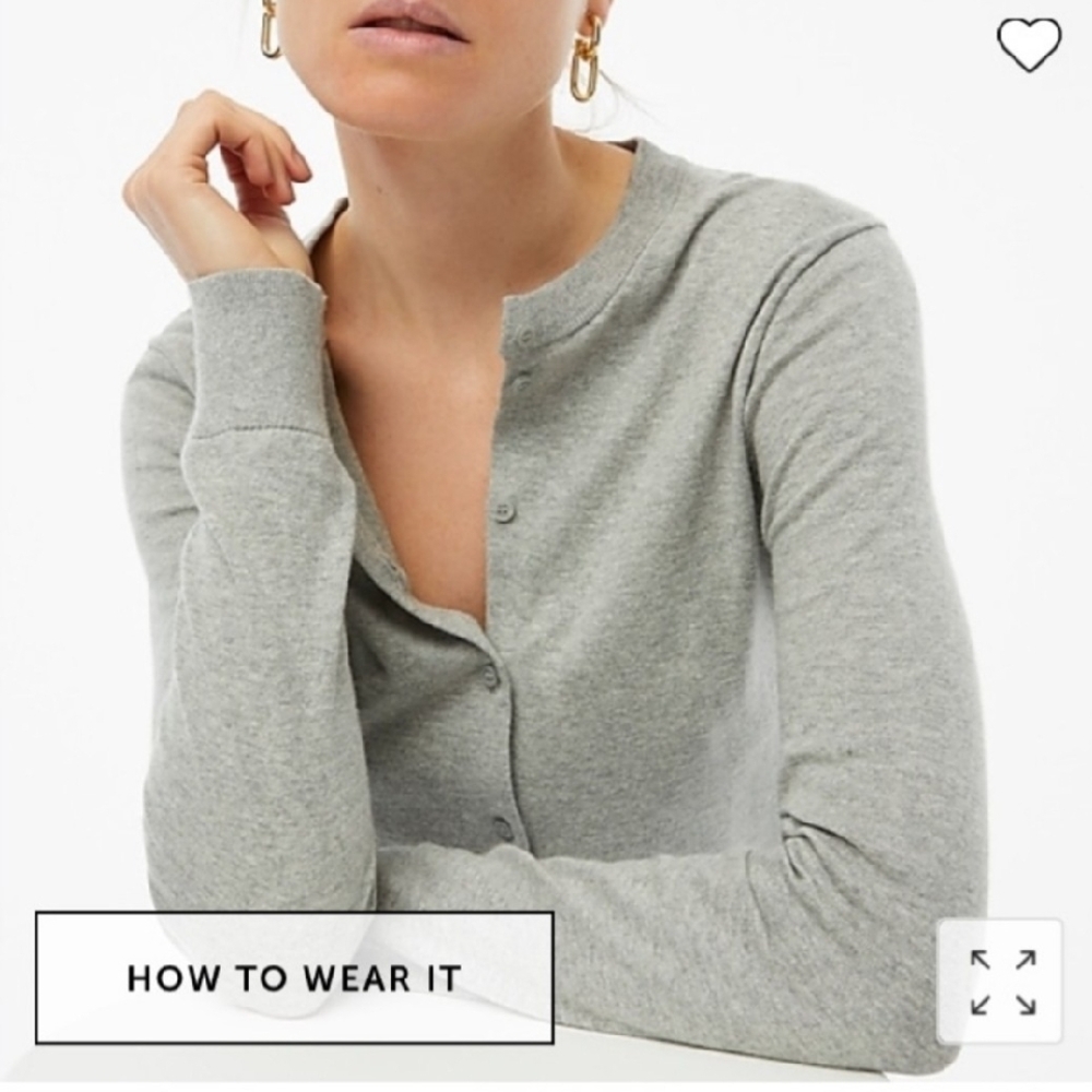 Women's NWT J Crew The Cary Grey Cardigan Size L